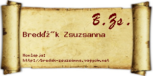 Bredák Zsuzsanna névjegykártya